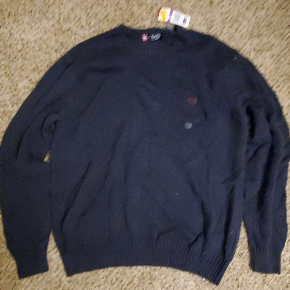 Chaps Crew Neck Sweater, blue, new
